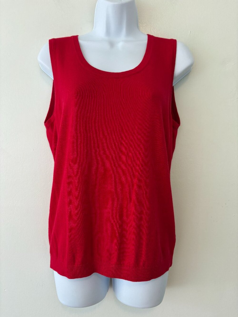 Talbots Red Knit Shell Tank Womens Large Sleeveless Top